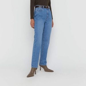 Oak and Fort High-Waisted Tapered Jeans | medium-light wash | Size 27 | NWT